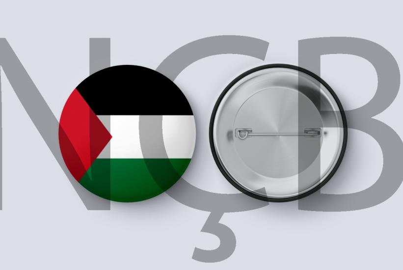 Filistin Bayrak Temalı İğneli Rozet