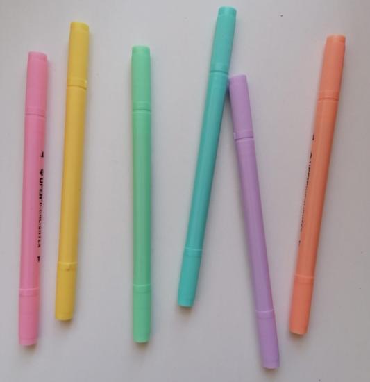 UFEN Fosforlu Çift Uçlu Renkli 6 Adet Işaretleme Kalemi
