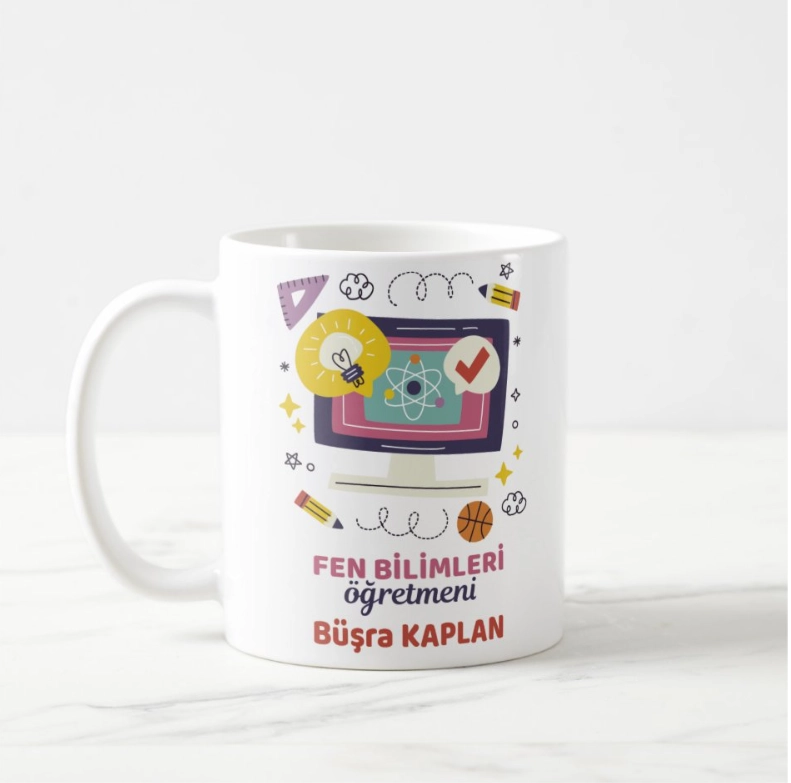 Fen Bilgisi Öğretmen - İsimli Kupa Bardak