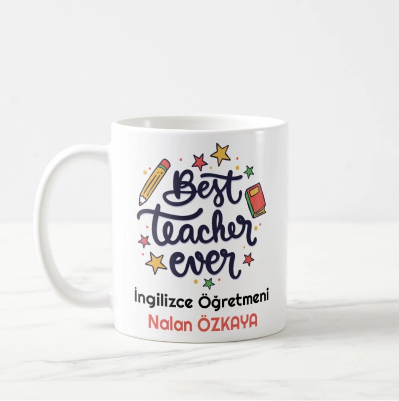 İngilizce Öğretmen - İsimli Kupa Bardak