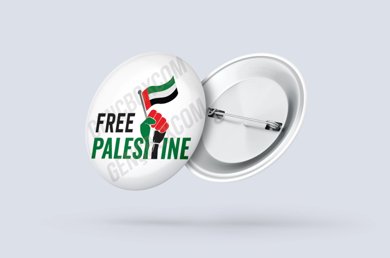 Free Palastine Bayrak - İğneli Rozet