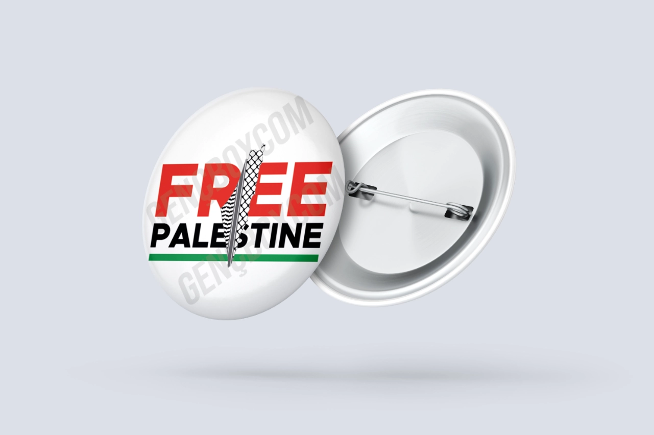 Free Palastine Kefiye - İğneli Rozet
