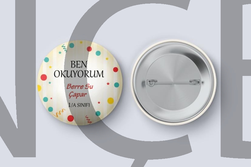 Ben Okuyorum İsme Özel - Çocuk İğneli Rozet