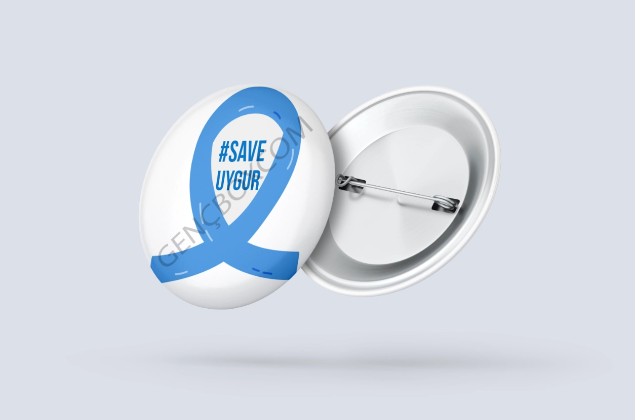 Save Uygur Mavi - İğneli Rozet