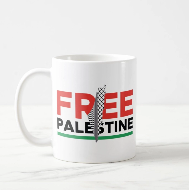 Free Palastine Kefiyeli - Kupa Bardak