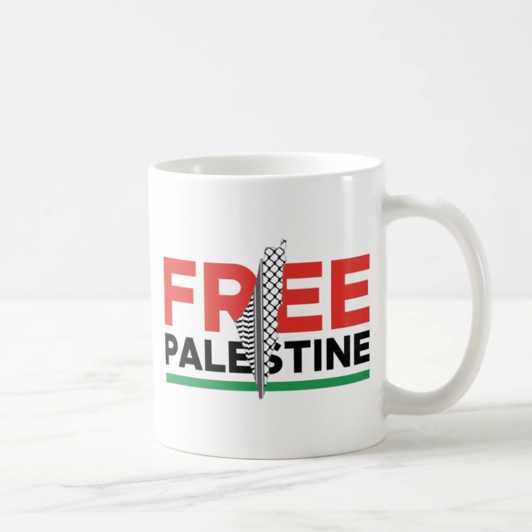 Free Palastine Kefiyeli - Kupa Bardak