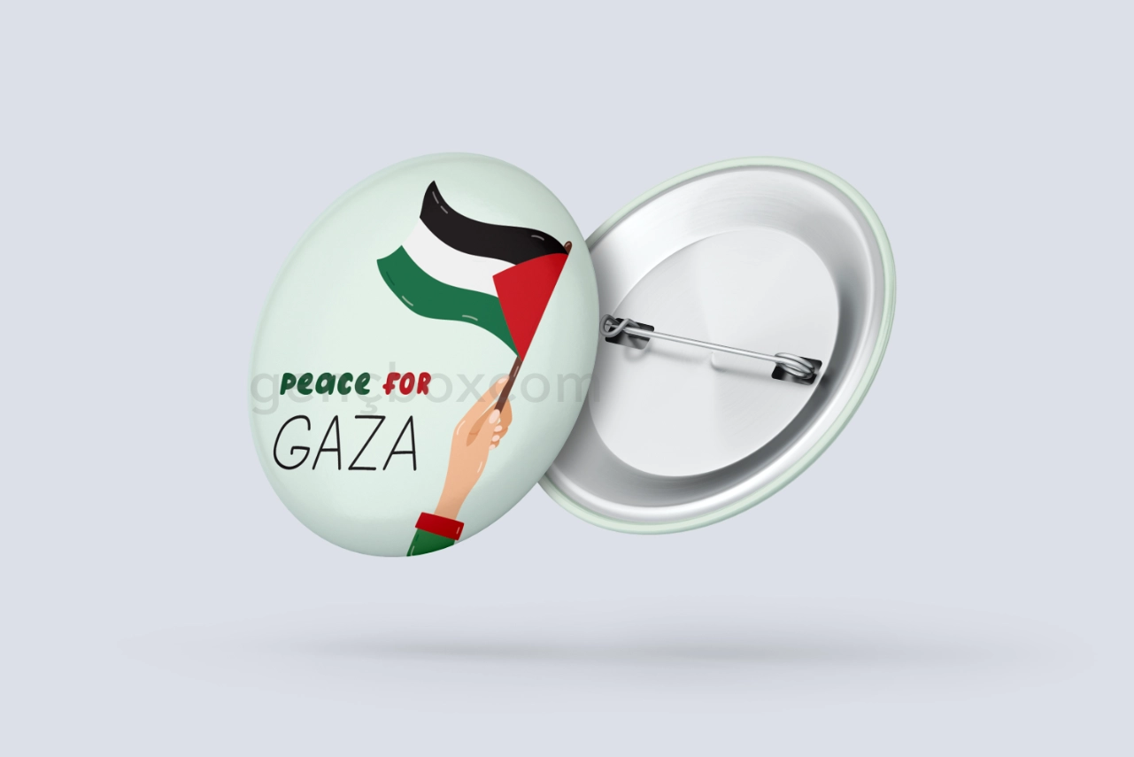 Peace For Gaza - İğneli Rozet (Yeşil)