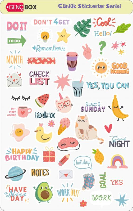 Günlük Sticker Seti- Bullet Journal- Ajanda- Laptop