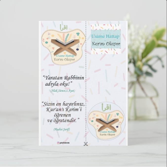 ’’İkra’’ Mavi Erkek Hediyelik Kart-Rozet