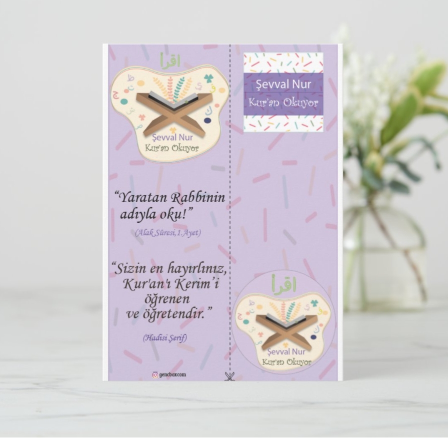 ’’İkra’’ Eflatun Hediyelik Kart -  Rozet