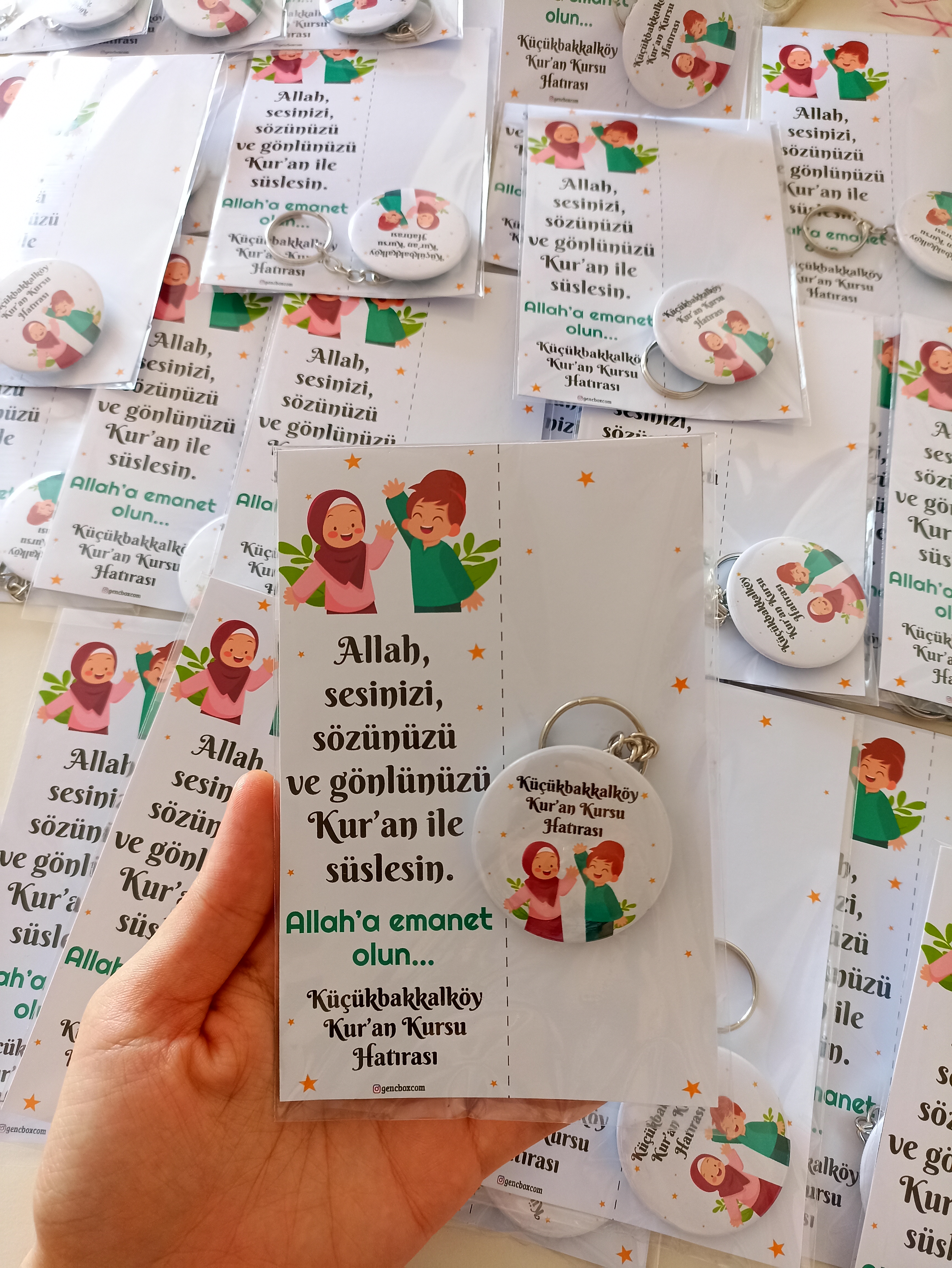 Kız Erkek Çocuk Temalı Anahtarlıklı Hediyelik Kart Paketi