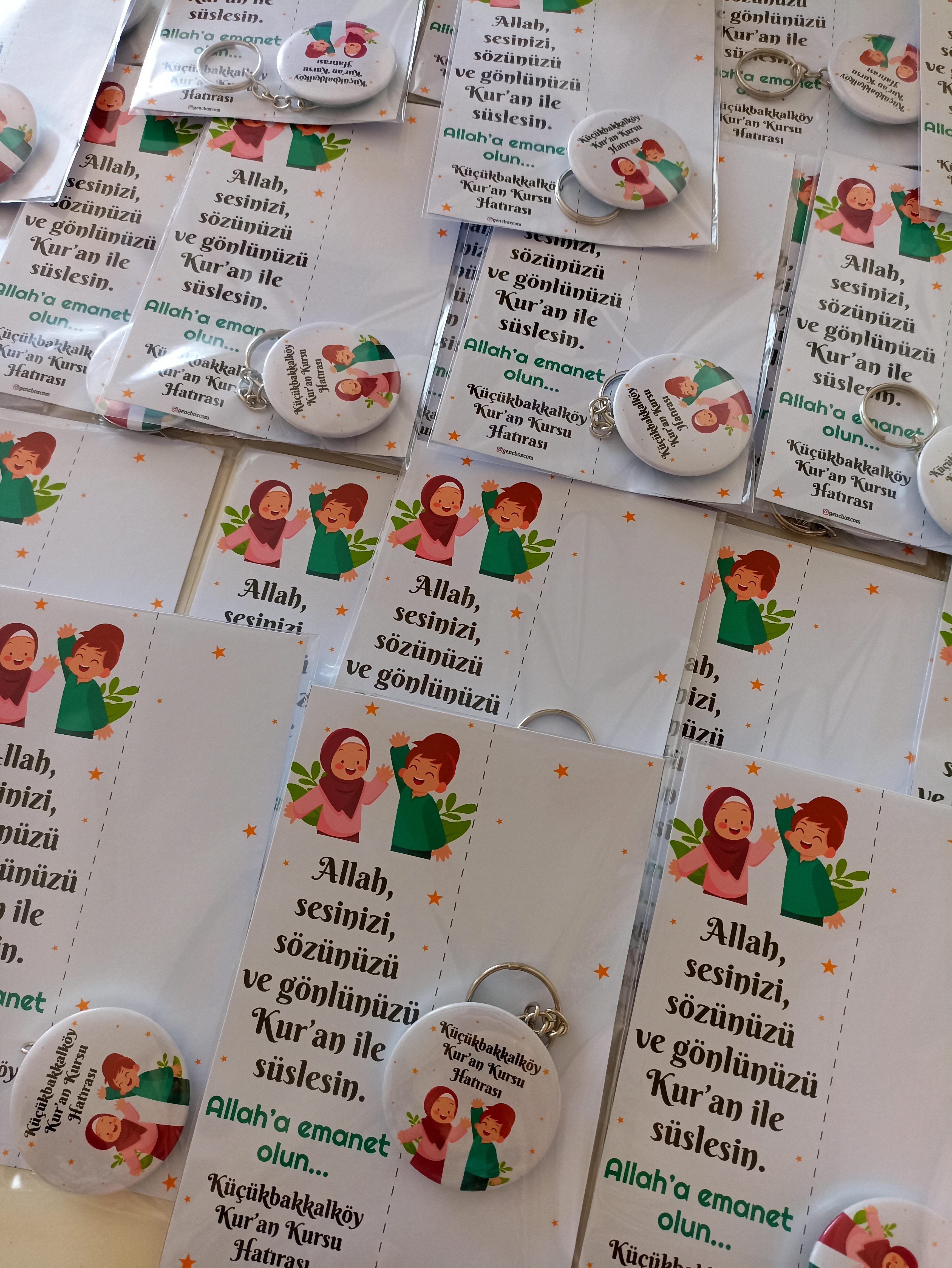 Kız Erkek Çocuk Temalı Anahtarlıklı Hediyelik Kart Paketi