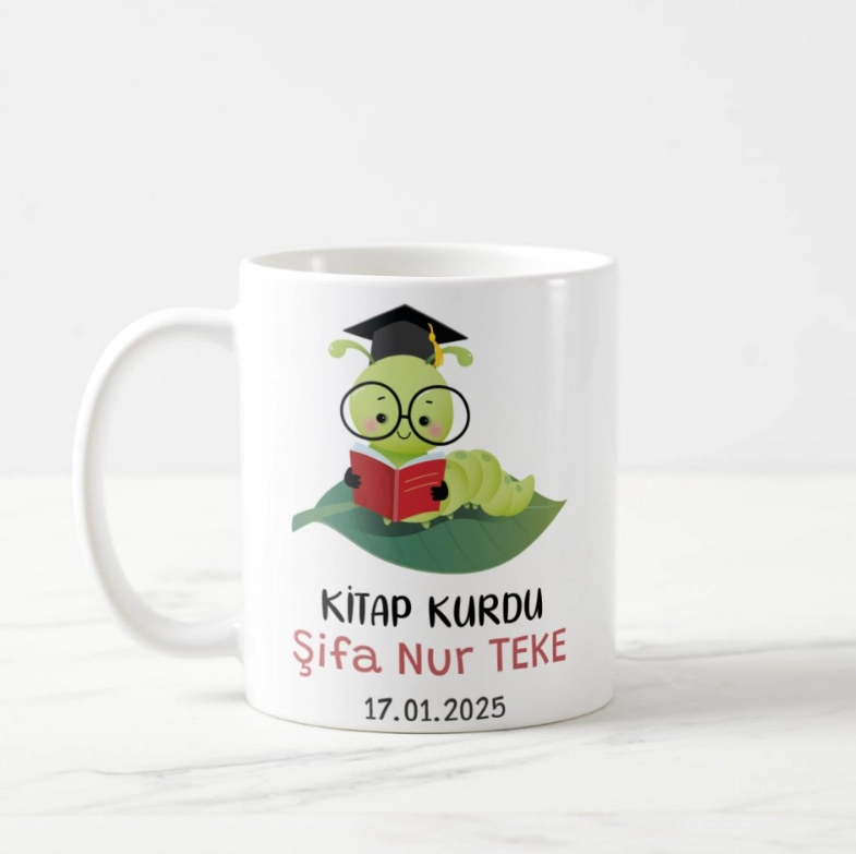 Kitap Kurdu - İsimli Kupa Bardak