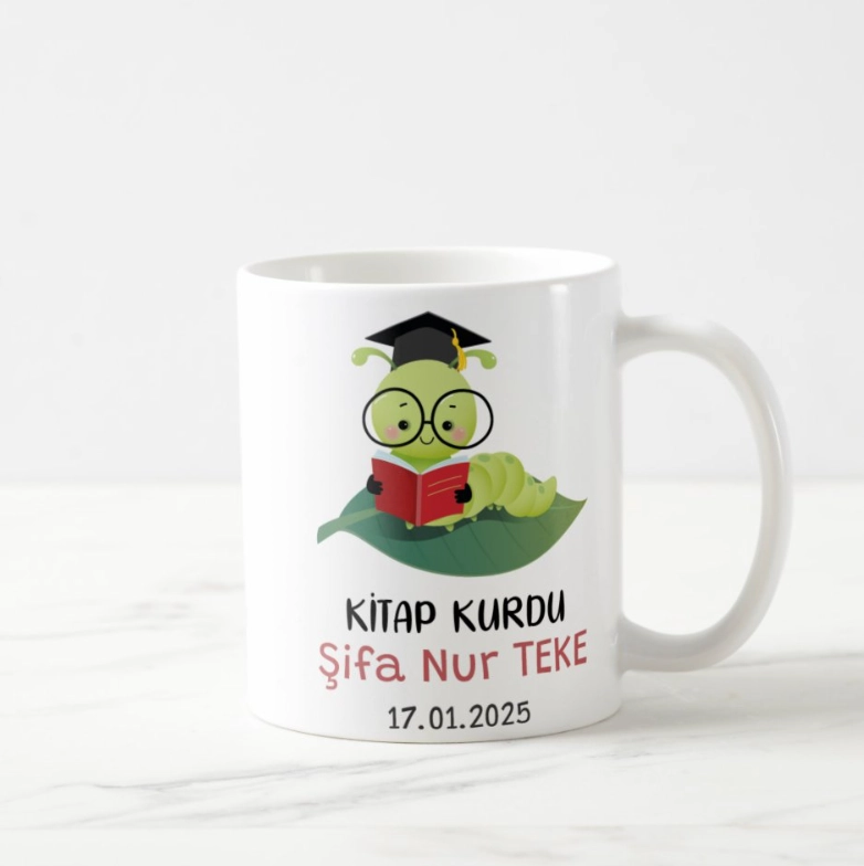 Kitap Kurdu - İsimli Kupa Bardak