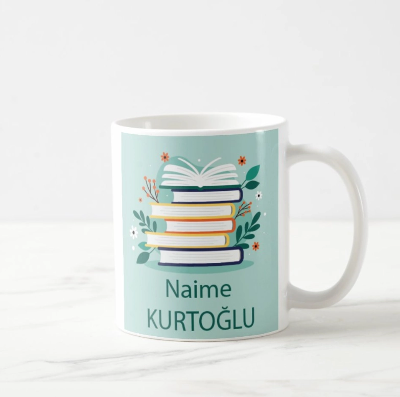 Kitap Temalı Öğretmen - İsimli Kupa Bardak