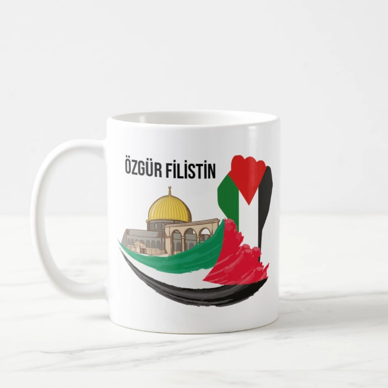Özgür Filistin Aksa ve Bayrak - Kupa Bardak