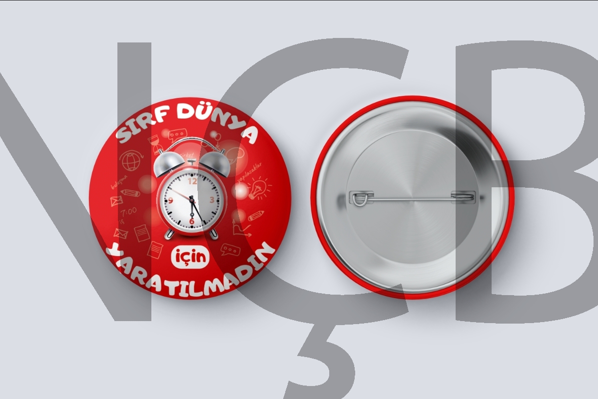 Sırf Dünya İçin Yaratılmadın - Kırmızı Saat İğneli Rozet