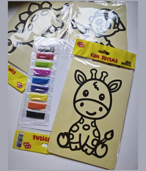 Küçük Boy Simli Kum Boyama (Farklı Desenler)