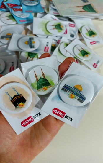 Filistin Rozetleri Özel Kağıt ve Jelatinli Paket (TEK ADET)