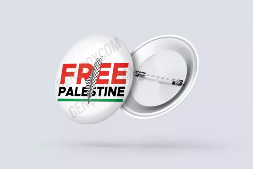 Free Palastine Kefiye - İğneli Rozet
