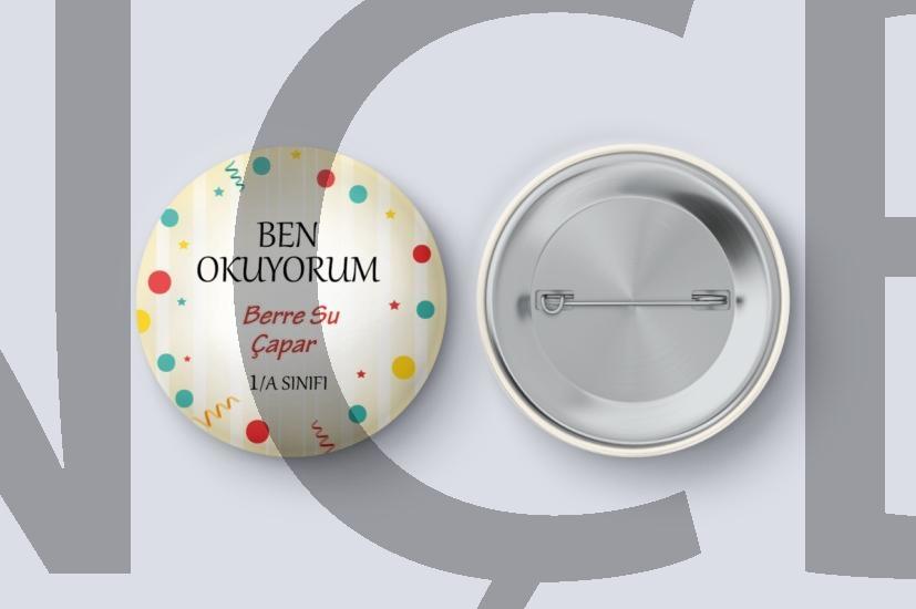 Ben Okuyorum İsme Özel - Çocuk İğneli Rozet