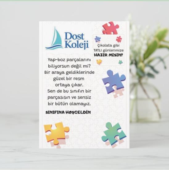 Yapboz Parçalı Logolu Rozet - Kart