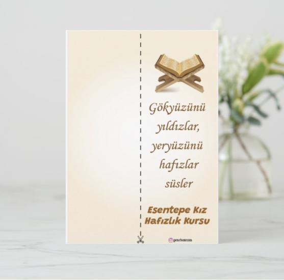 Hafızlık (Hediyelik Çikolata Kahve) Tebrik Kartı