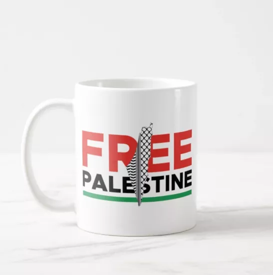 Free Palastine Kefiyeli - Kupa Bardak