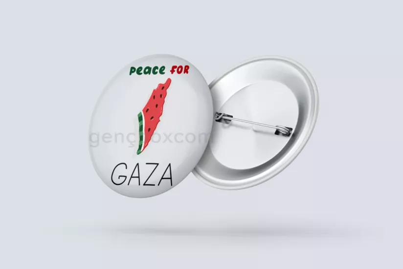 Peace For Gaza - İğneli Rozet (Gri)