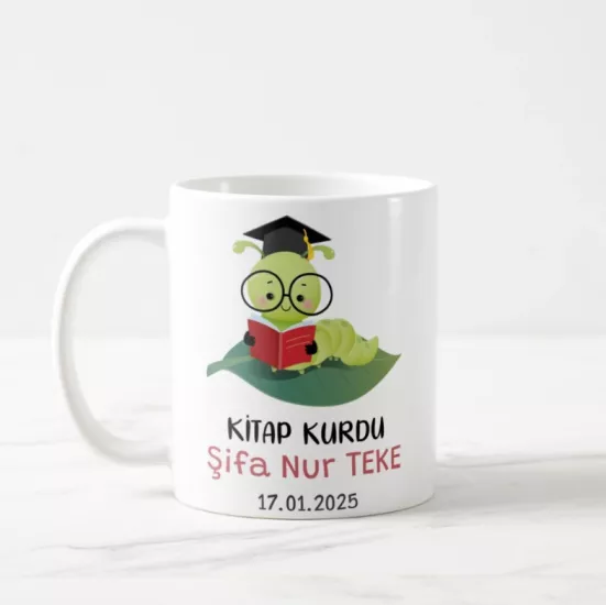 Kitap Kurdu - İsimli Kupa Bardak