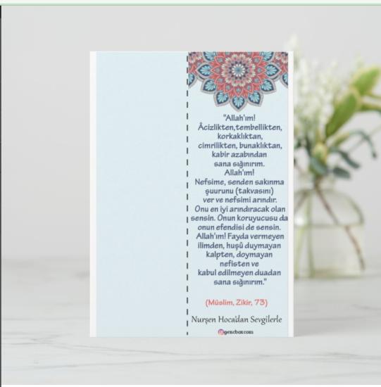 Mavi Mandala Hadisi Şerif Yazılı (Hediyelik Çikolata Kahve Kart)