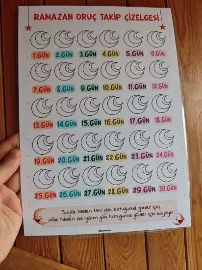Oruç Takip Çizelgesi (PVC KAPLAMA)