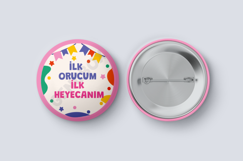İlk Orucum İlk Heyecanım - Pembe Çocuk İğneli Rozet