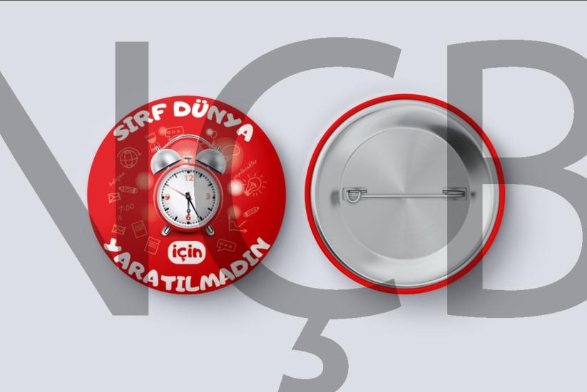 Sırf Dünya İçin Yaratılmadın - Kırmızı Saat İğneli Rozet