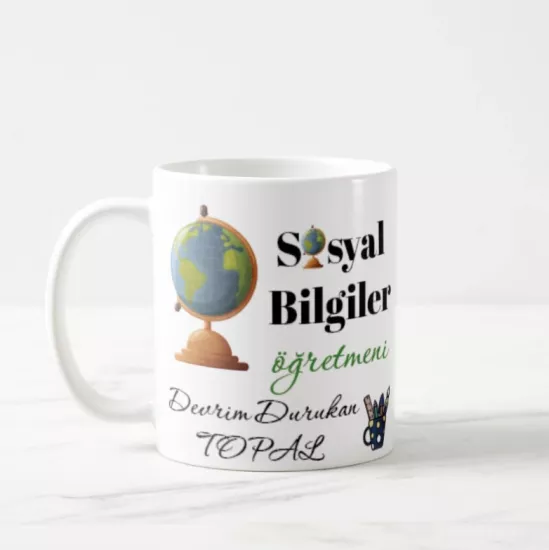 Sosyal Bilgiler Öğretmeni - İsimli Kupa Bardak