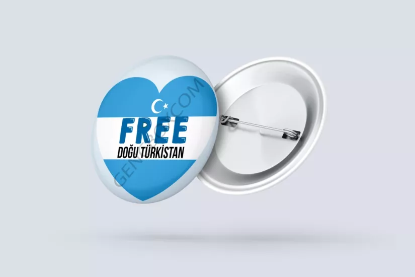 Free Doğu Türkistan - İğneli Rozet