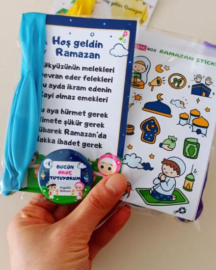 Ramazan Manili Kart- Balon -Rozet ve Stickerlı Dolu Dolu Paket 2 :)
