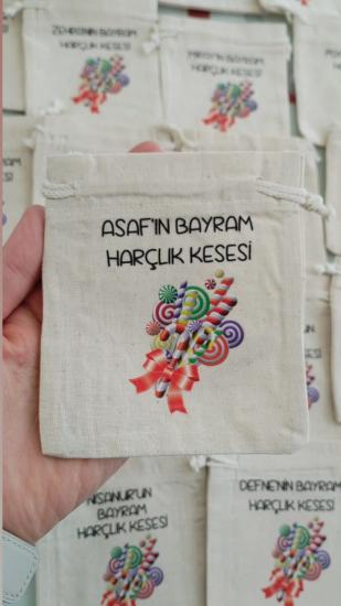 Şekerli İsimli Mutlu Bayramlar - Çocuk Bayram Harçlık Kesesi