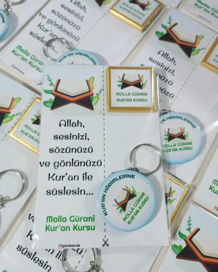 Rahleli Çikolatalı Açacaklı Anahtarlıklı Hediyelik Kart Paketi