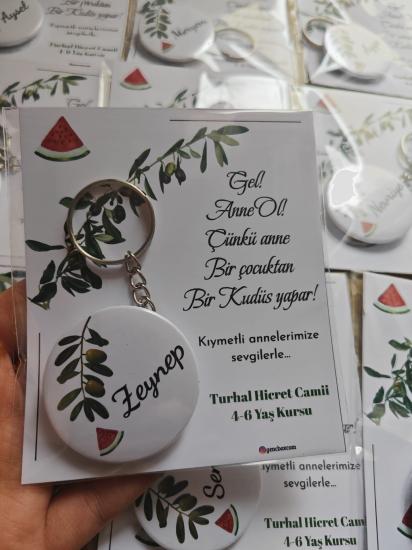 Filistin Temalı İsimli ’’Anne’’ Açacaklı Anahtarlıklı Hediyelik Kart Paketi
