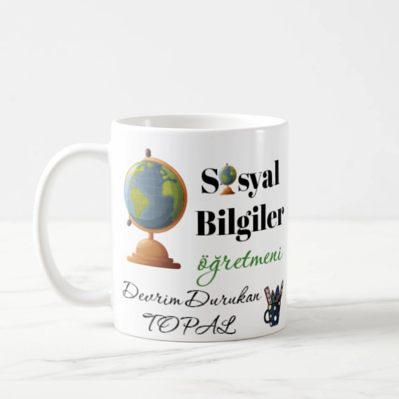 Sosyal Bilgiler Öğretmeni - İsimli Kupa Bardak