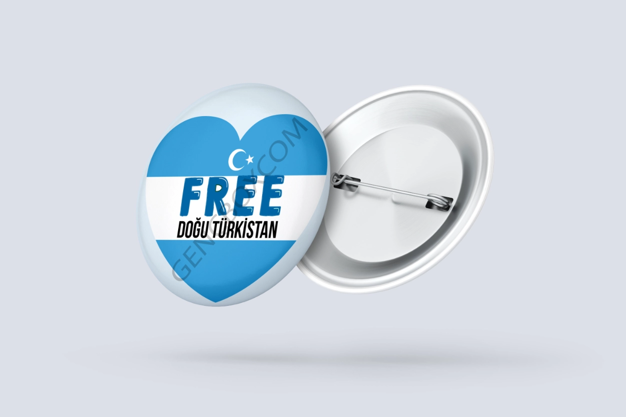 Free Doğu Türkistan - İğneli Rozet