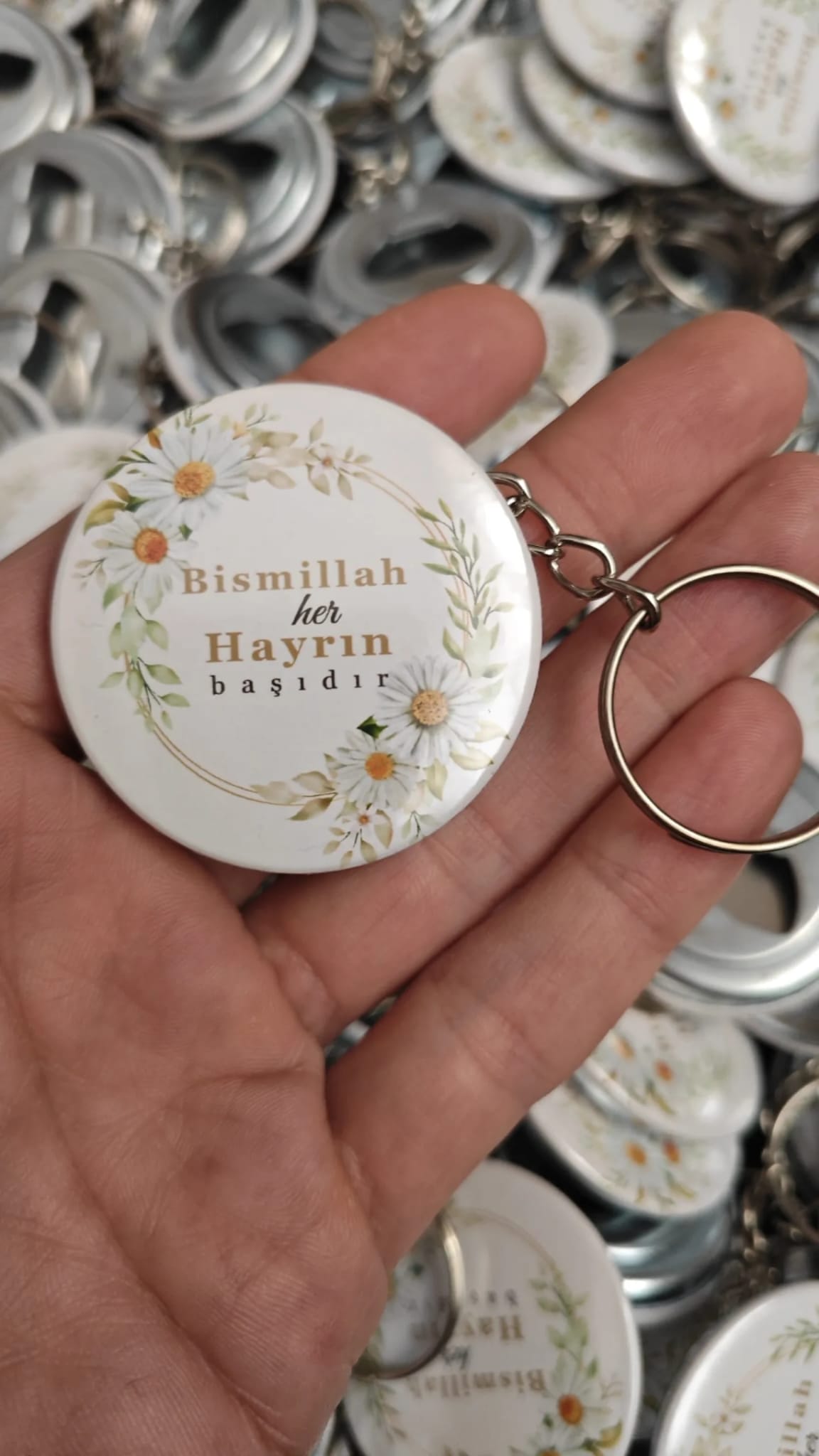 Papatya Temalı Anahtarlıklı - Nikah Hediyelik Kart