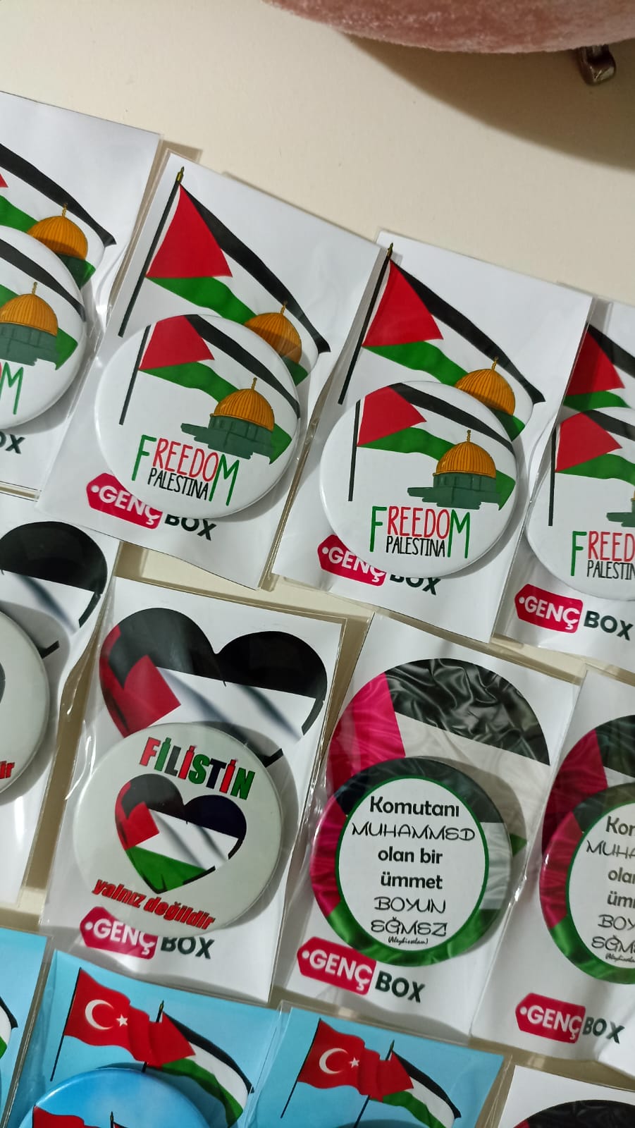 Filistin Rozetleri Özel Kağıt ve Jelatinli Paket (TEK ADET)