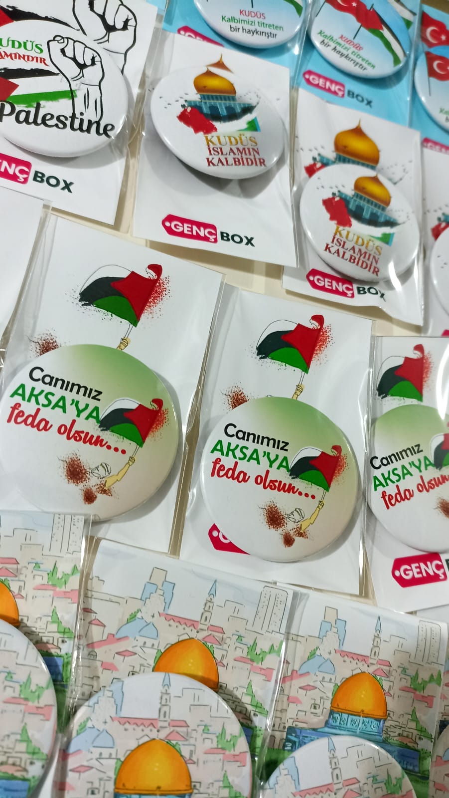 Filistin Rozetleri Özel Kağıt ve Jelatinli Paket (TEK ADET)