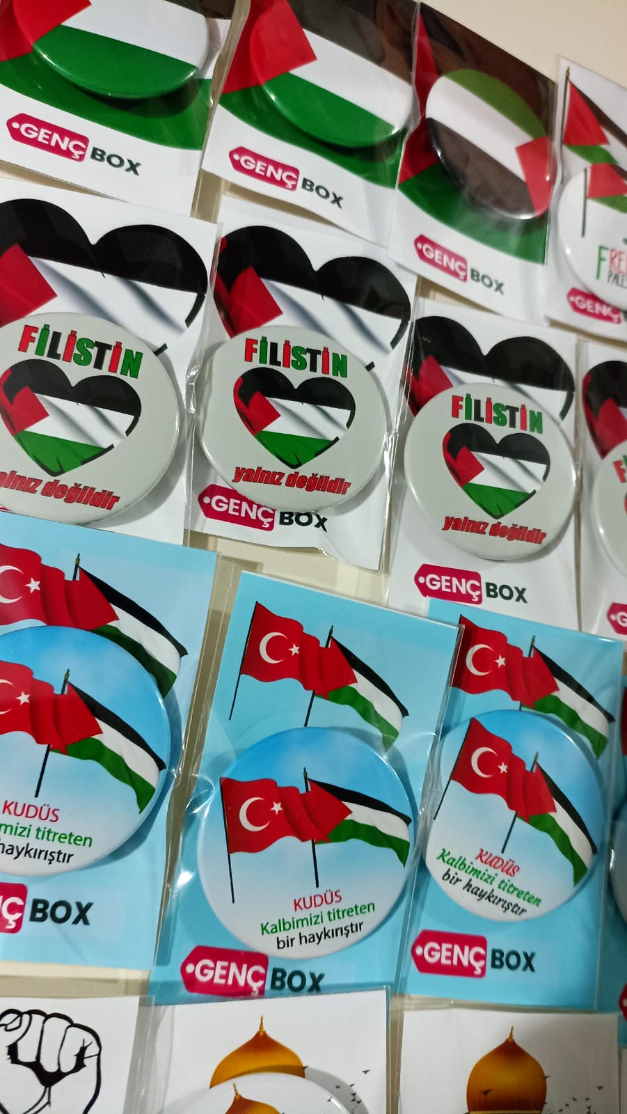Filistin Rozetleri Özel Kağıt ve Jelatinli Paket (TEK ADET)