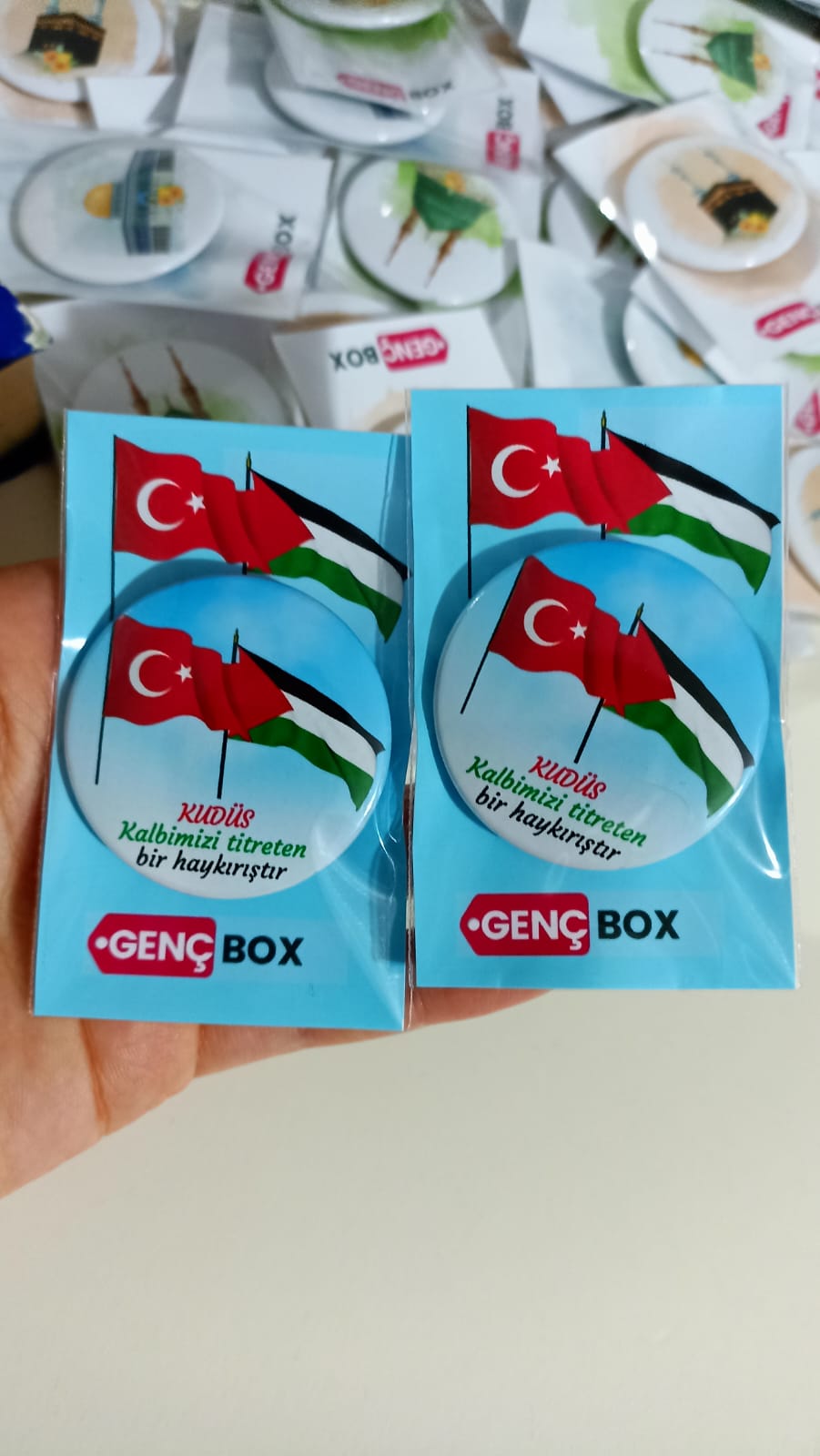 Filistin Rozetleri Özel Kağıt ve Jelatinli Paket (TEK ADET)