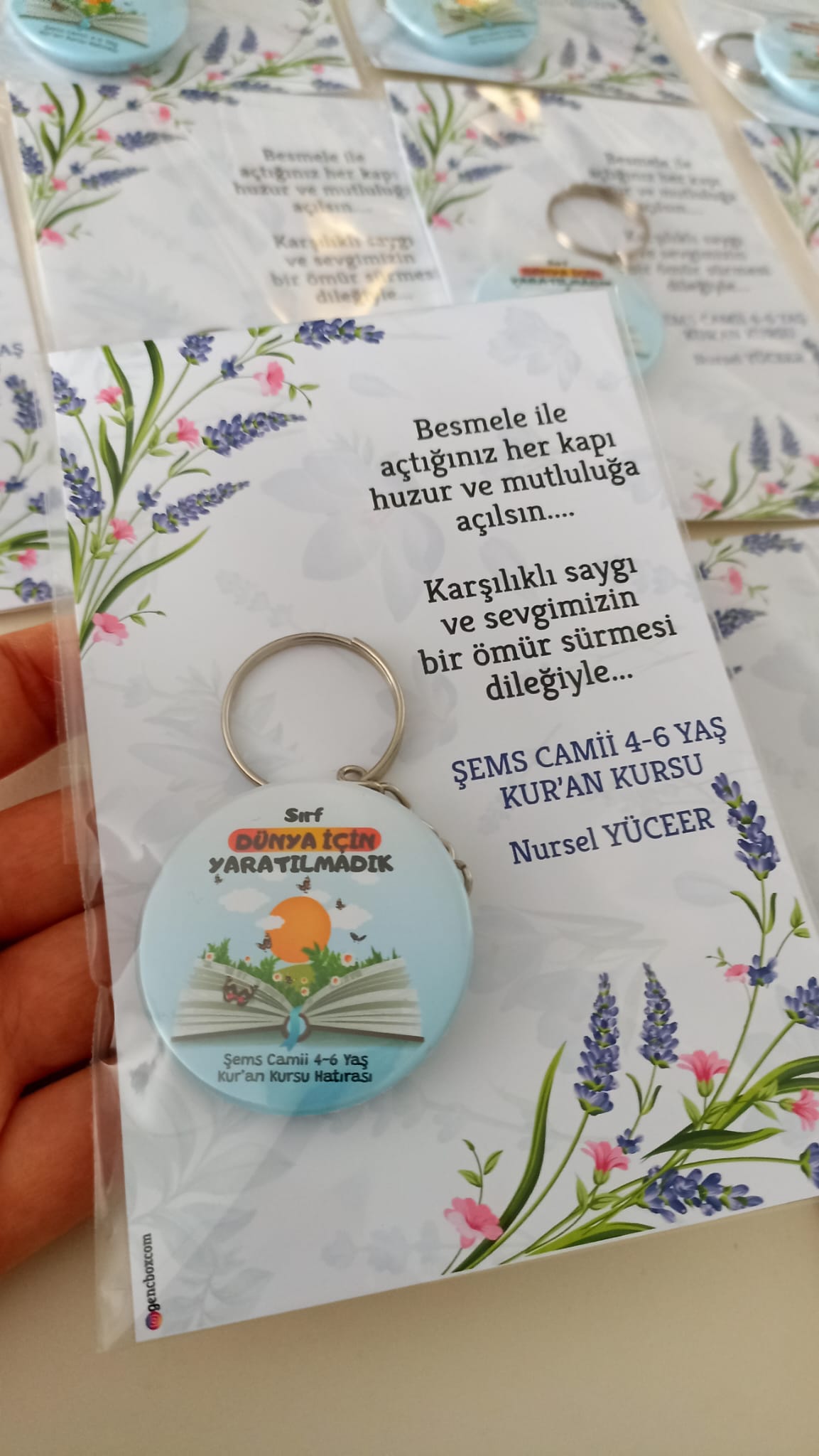Kuran Kursu Açacaklı Anahtarlıklı Hatıra Hediyelik Kart Paketi