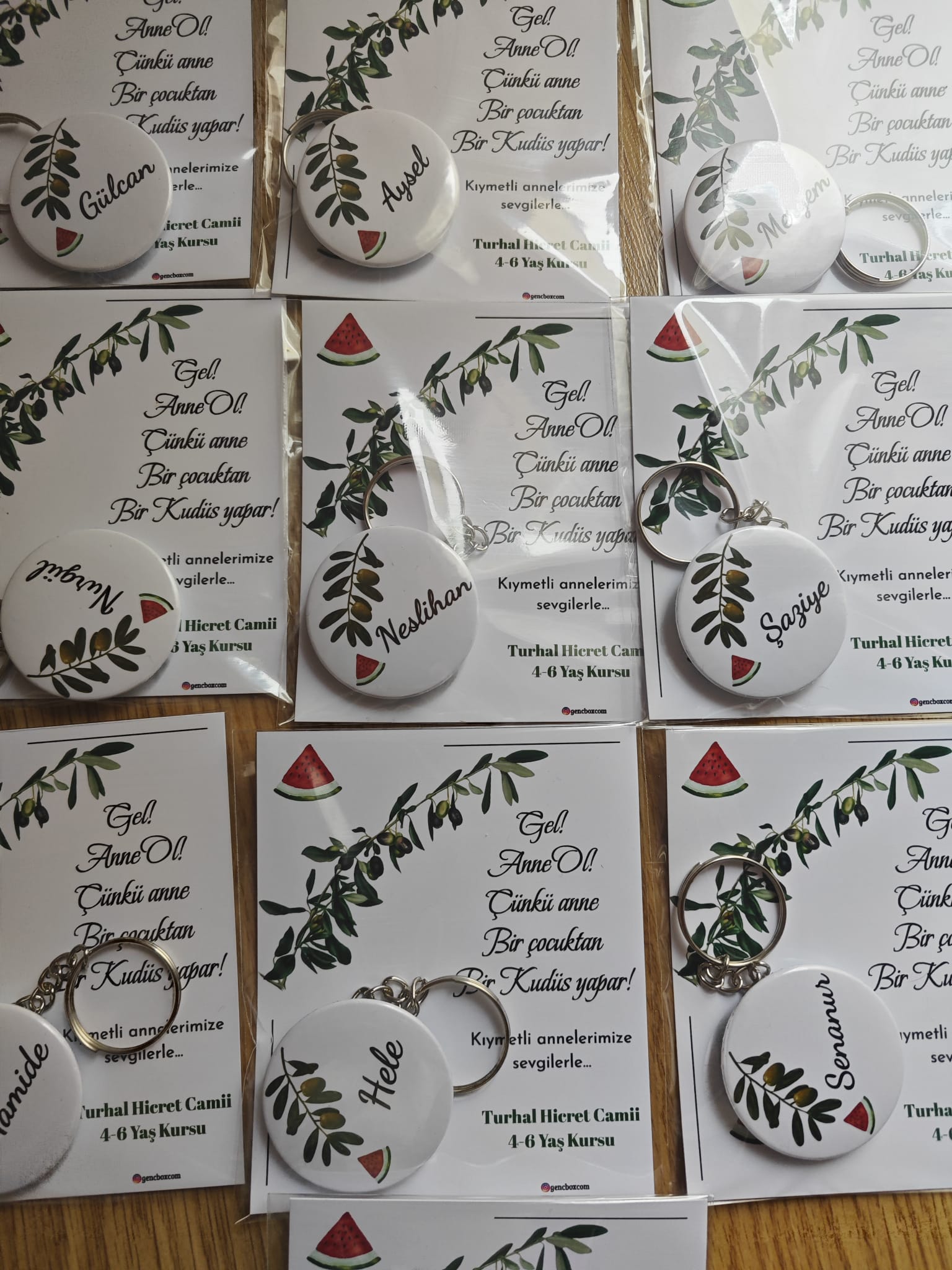 Filistin Temalı İsimli ’’Anne’’ Açacaklı Anahtarlıklı Hediyelik Kart Paketi