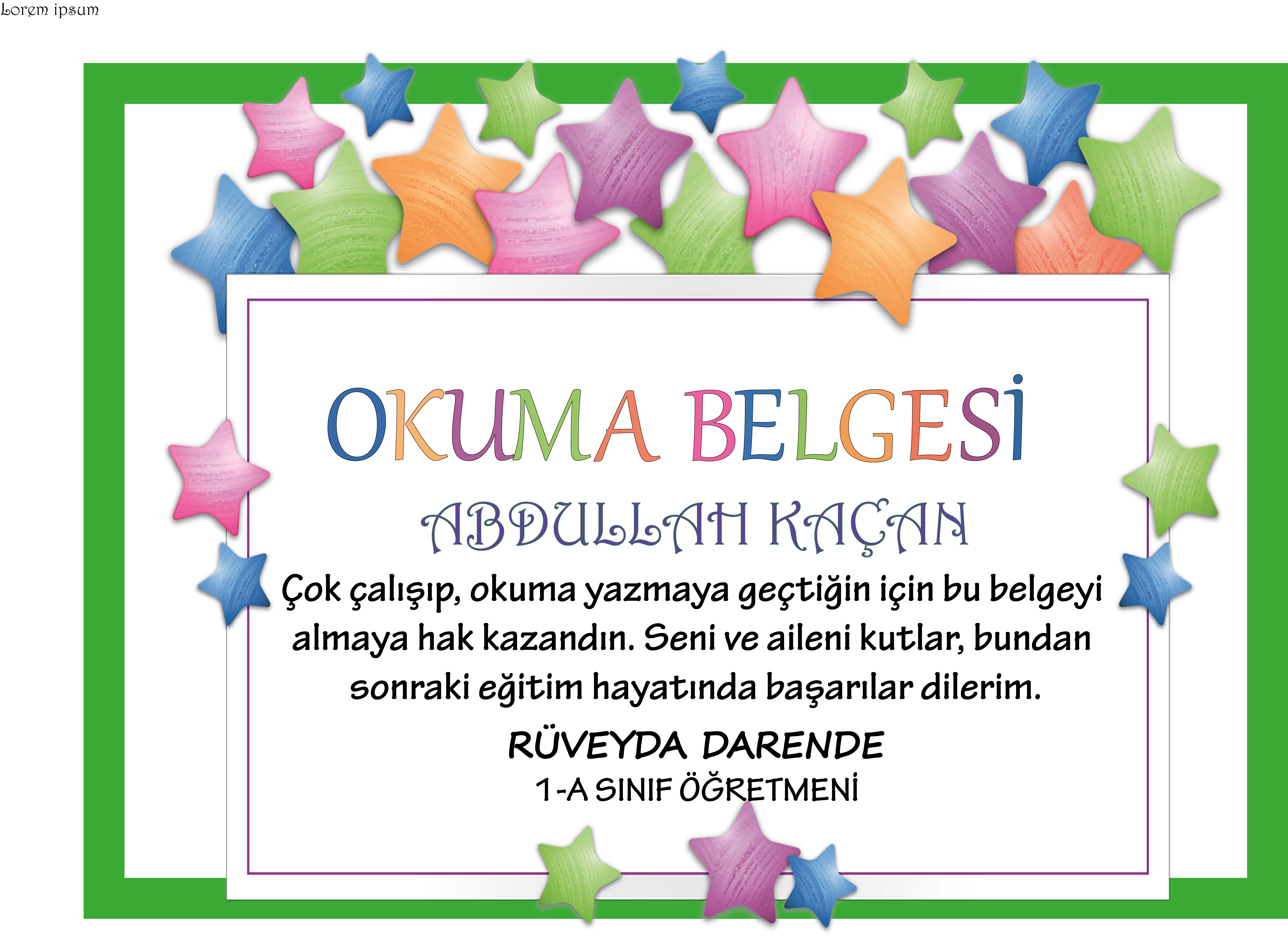 Okumaya Geçtim Belgeleri